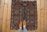 3x3 Square Blue Tribal Malayer Rug // ONH Item 1638 Image 1