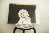 Vintage Jean Harlow graffiti art, showing raw, worn bottom right edge.