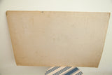 Back of the vintage Jean Harlow art piece, displaying its aged tan board with wear and faint pencil marks.
