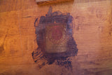 Original Thonet label on underside of vintage bent plywood chair, with aged patina.