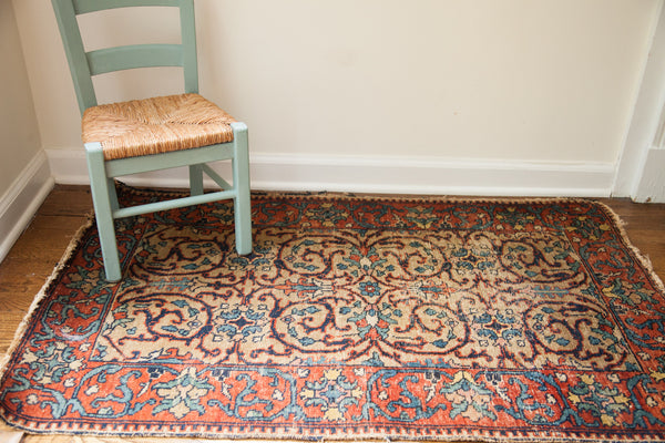 2.5x4 Vintage Tabriz Rug Mat // ONH Item 1720