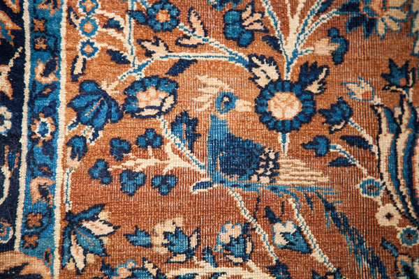 3x5 Vintage Yezd Rug Gold Brown And Blue // ONH Item 1722 Image 3