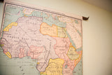 Right side of the antique pulldown map, showing Eastern and Southern Africa in muted tones.