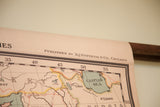 Antique Nystrom pulldown map detail showing Chicago publisher and Caspian Sea.
