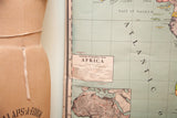 Close-up of the antique map of Africa showing its 'American Geographers Series' title box.