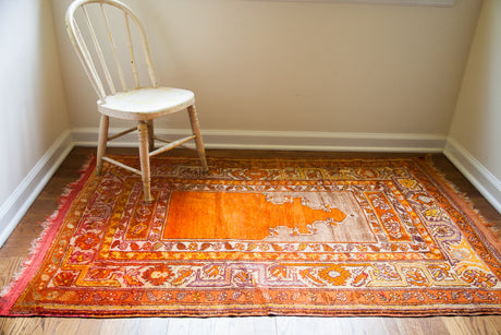 3x5 Orange and Purple Turkish Prayer Rug // ONH Item 1738