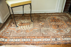4x5.5 Brown And Yellow Antique Caucasian Rug // ONH Item 1744 Image 1