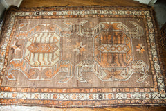 4x5.5 Brown And Yellow Antique Caucasian Rug // ONH Item 1744 Image 7
