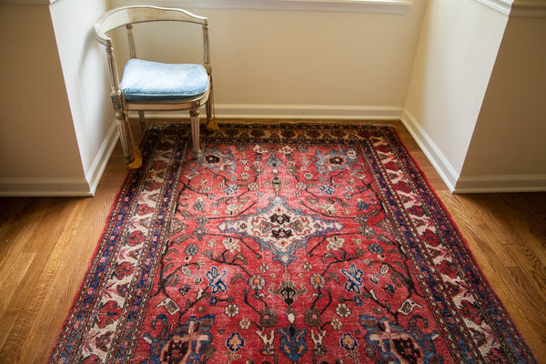 5x7 Large Persian Vintage Red Blue Faded Rug // ONH Item 1747