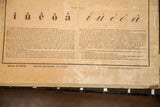 Aged paper texture of the late 19th century French alphabet chart, Librairie HACHETTE.