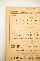 French school chart section with 'r' and 'n' letter exercises and illustrations.