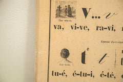 19th Century French Alphabet School Chart // ONH Item 1755 Image 1