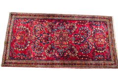 2x4 Vintage Fine Red Sarouk Persian Rug // ONH Item 1761