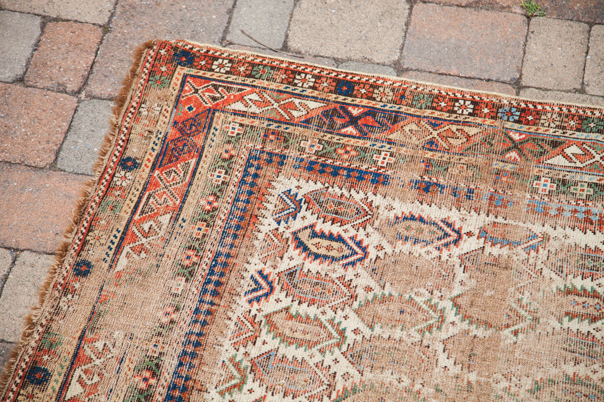 4x5 Distressed Antique Caucasian Rug // ONH Item 1768 Image 1