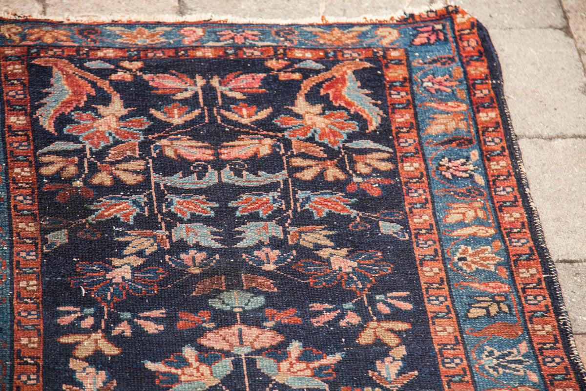 2.5x5 Vintage Navy Blue Lilihan Rug // ONH Item 1775 Image 1