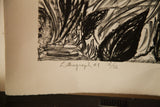 Handwritten pencil text 'Lithograph #1 2/12' on the Tom Cox art print.
