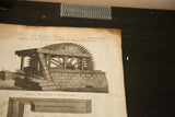 Lower section of 18th century Porism engraving with geometric diagram on aged paper.