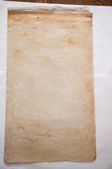 Reverse of antique Yaggy's anatomical chart, showing aged canvas, yellowing, and wear.