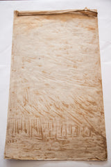 Reverse of antique Yaggy's chart, showing discolored canvas backing and rolled top.
