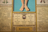 Open vintage Bodyscope book spread with anatomical charts, text, and decorative borders.