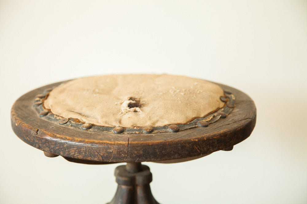 RESERVED Victorian Antique Industrial Wooden Stool // ONH Item 1808 Image 1