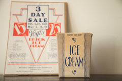 Vintage Art Deco Ice Cream Paper Ephemera Sign Box // ONH Item 1809 Image 1