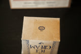 Top of vintage paper ice cream box featuring blue Bloomer Bros. Newark stamp.