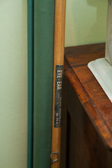 Original 'EYE-EAR' label from Frohse Anatomical on the vintage chart's wooden pulldown dowel.