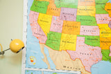 Vibrant Nystrom World USA map showing Southwestern states and Mexico.