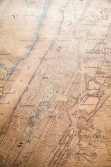 Rare 1860 Antique New York City Environs Manhattan Brooklyn Harlem Pulldown Wall Map Walling Tilden // ONH Item 1817 Image 14