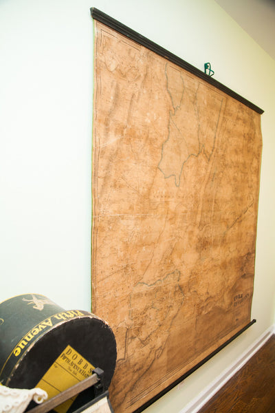 Rare 1860 Antique New York City Environs Manhattan Brooklyn Harlem Pulldown Wall Map Walling Tilden // ONH Item 1817 Image 18