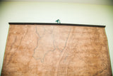 Upper section of the rare 1860 New York City wall map on its original dowel.