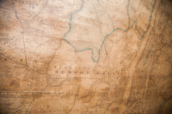 Rare 1860 Antique New York City Environs Manhattan Brooklyn Harlem Pulldown Wall Map Walling Tilden // ONH Item 1817 Image 21