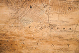 Antique 1860 New York City map detail, aged sepia paper showing Flatbush, Green-Wood Cemetery.
