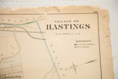 Antique Hastings NY Westchester Map // ONH Item 1821 Image 1