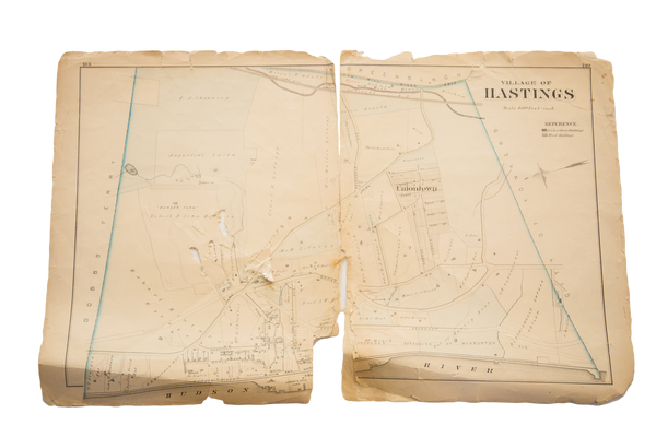 Antique Hastings NY Westchester Map // ONH Item 1821
