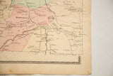Antique Bedford NY Westchester map, late 1800s, with pastel colored sections and aged paper patina.