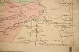 Antique late 19th century Bedford NY map, bottom left quadrant with slight discoloration.