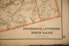 Antique 19th Century Julius Bien Pound Ridge Scotts Corners NY Map // ONH Item 1823 Image 1