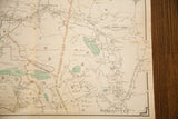 Section of the 1908 antique map detailing North Salem, Ridgefield, and pale green lakes.