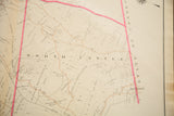 Antique map section showing North Castle, detailed land parcels, and the prominent pink state line.