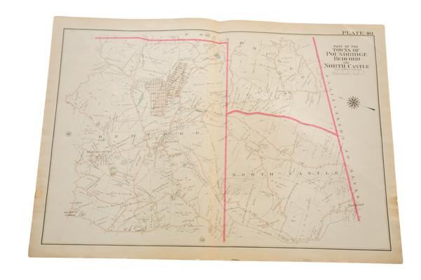 Antique Bedford NY Map // ONH Item 1825