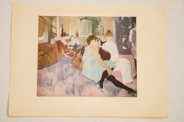 Mid Century Vintage Toulouse Lautrec Plate Print // ONH Item 1826
