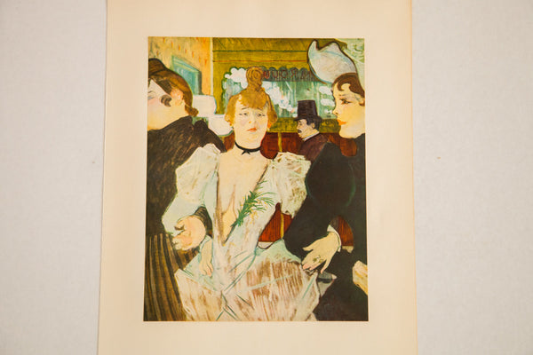 Mid Century Vintage Toulouse Lautrec Entering The Moulin Rouge Print // ONH Item 1828