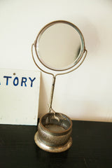 Antique Lightweight Shaving Mirror on Stand With Brush // ONH Item 1833 Image 2