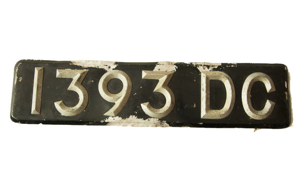 Art Deco Vintage British License Plate // ONH Item 1835
