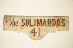 Vintage Deco Double Sided House Sign Solimandos // ONH Item 1843 Image 4