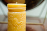 Yellow beeswax candle, vintage 