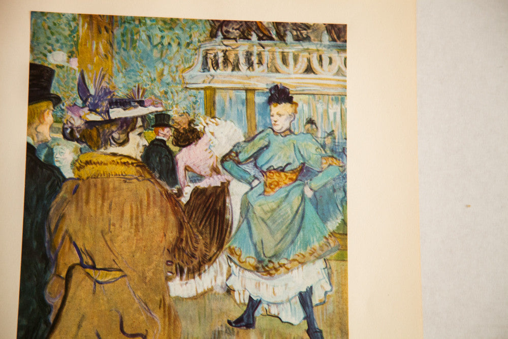 Mid Century Vintage Toulouse Lautrec Quadrille Moulin Rouge Print // ONH Item 1854 Image 1