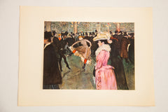 Mid Century Vintage Toulouse Lautrec The Dance Moulin Rouge Print // ONH Item 1855